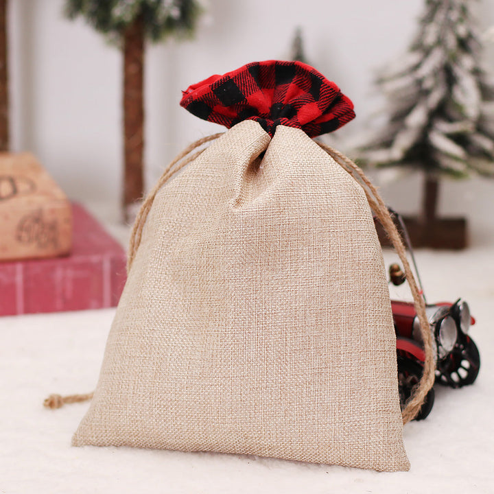 Christmas Gift Bag – Reusable Rustic Santa Drawstring