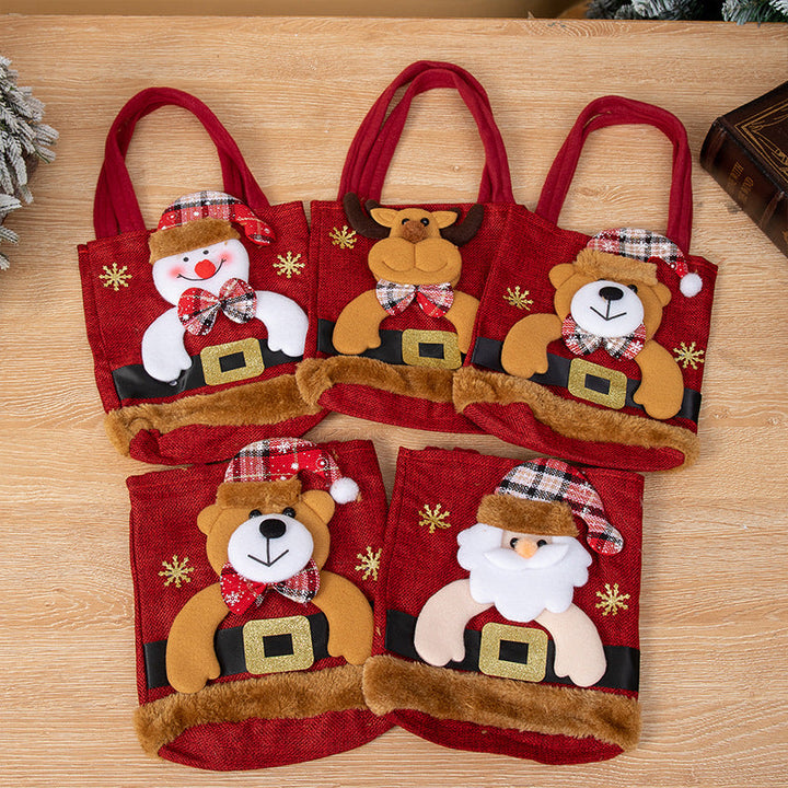 Christmas Gift Bags With Plush Character Keepsakes