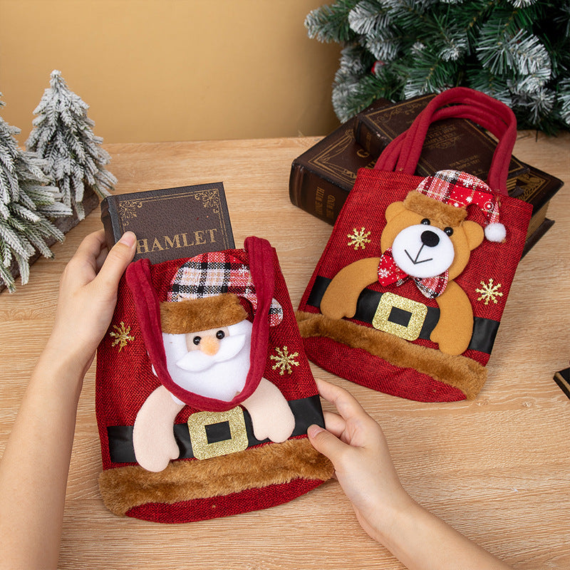 Christmas Gift Bags With Plush Character Keepsakes