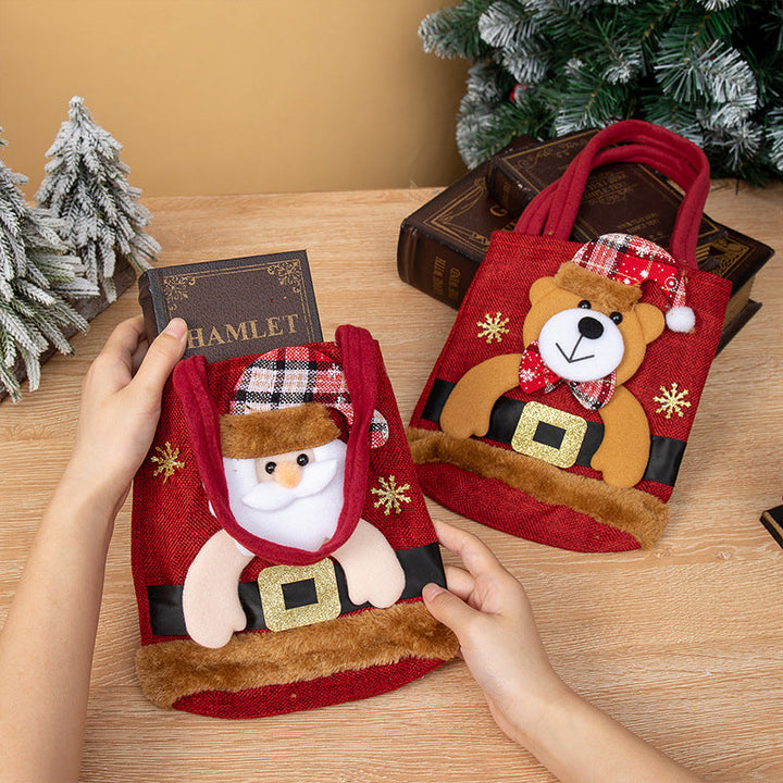 Christmas Gift Bags With Plush Character Keepsakes