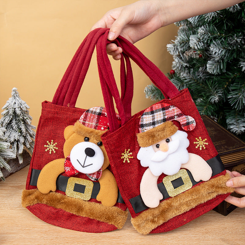 Christmas Gift Bags With Plush Character Keepsakes