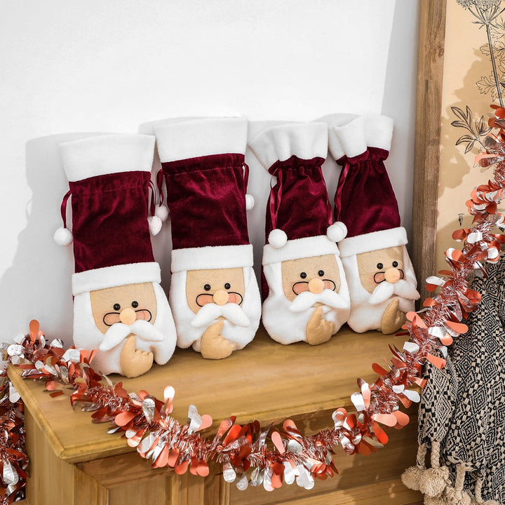 Christmas Wine Bottle Santa Cover for Festive Tables