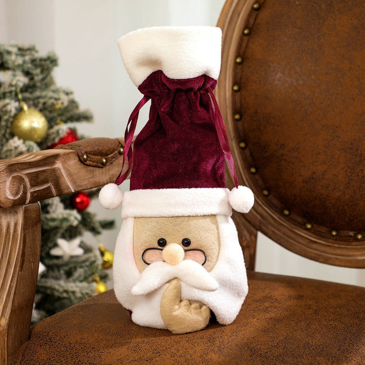 Christmas Wine Bottle Santa Cover for Festive Tables