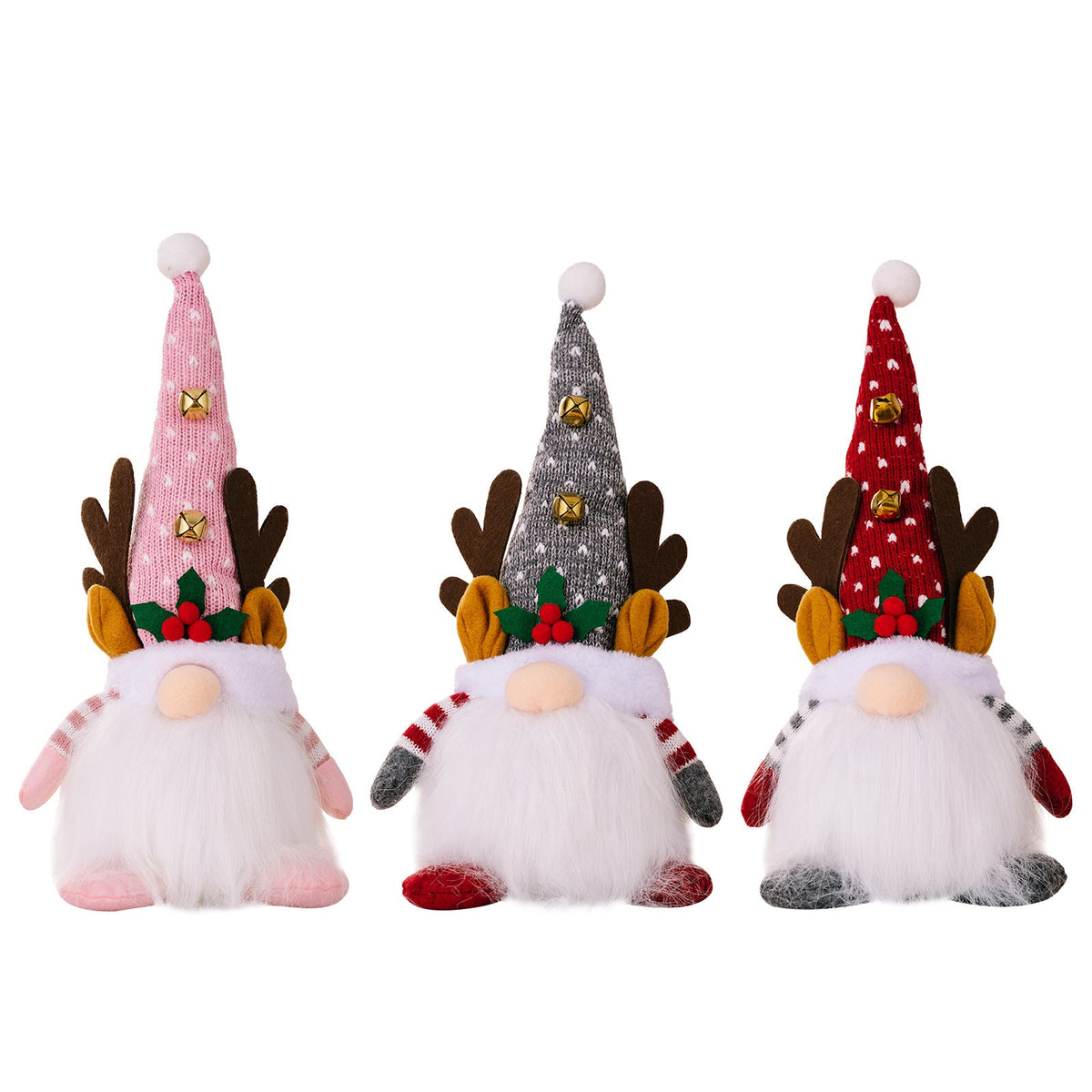 Christmas Gnome Decorations With Warm Glowing Beards