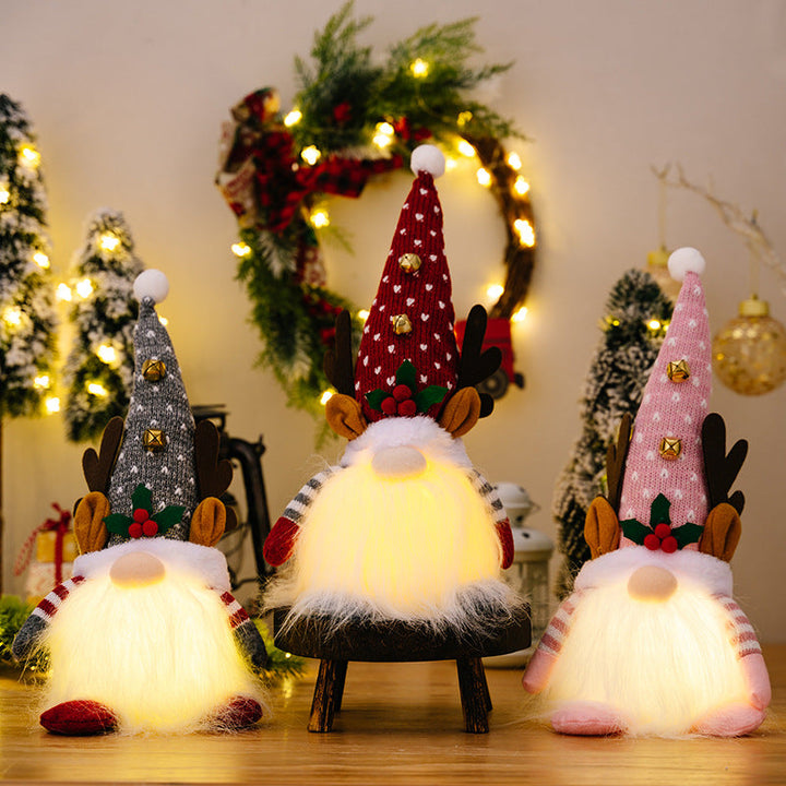 Christmas Gnome Decorations With Warm Glowing Beards