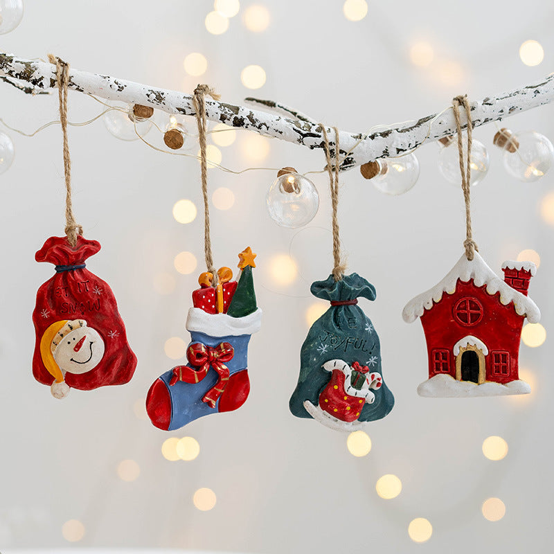 Christmas Ornaments Four-Piece Festive Pendant Set