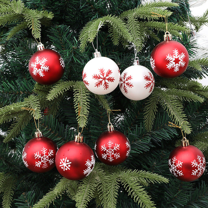 6cm Snowflake Christmas Bauble - Red Glitter Tree Decor