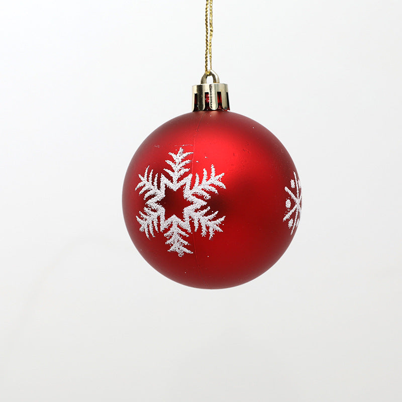 6cm Snowflake Christmas Bauble - Red Glitter Tree Decor