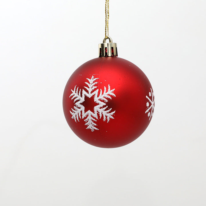 6cm Snowflake Christmas Bauble - Red Glitter Tree Decor