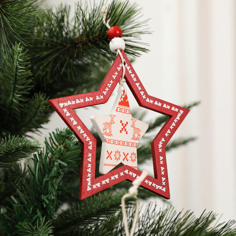 Christmas Tree Ornaments Set | Nordic Red & White
