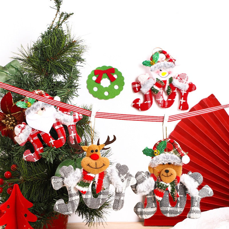 Plush Christmas Ornament Set - 4 Character Figures
