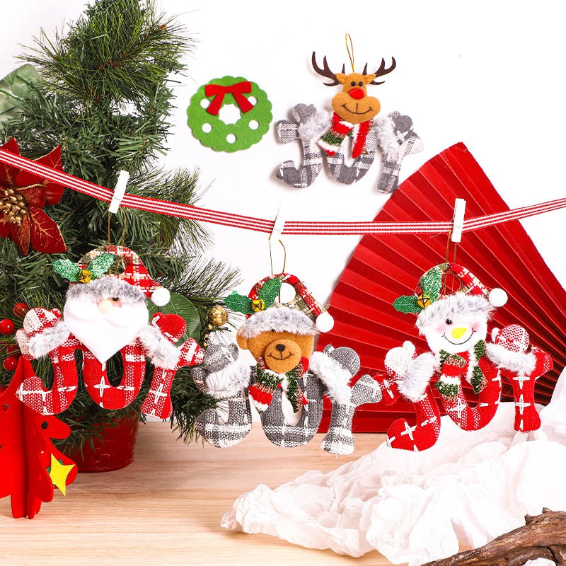 Plush Christmas Ornament Set - 4 Character Figures