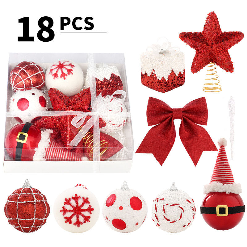 Christmas Tree Decorations Set With Star Topper, 18-Piece