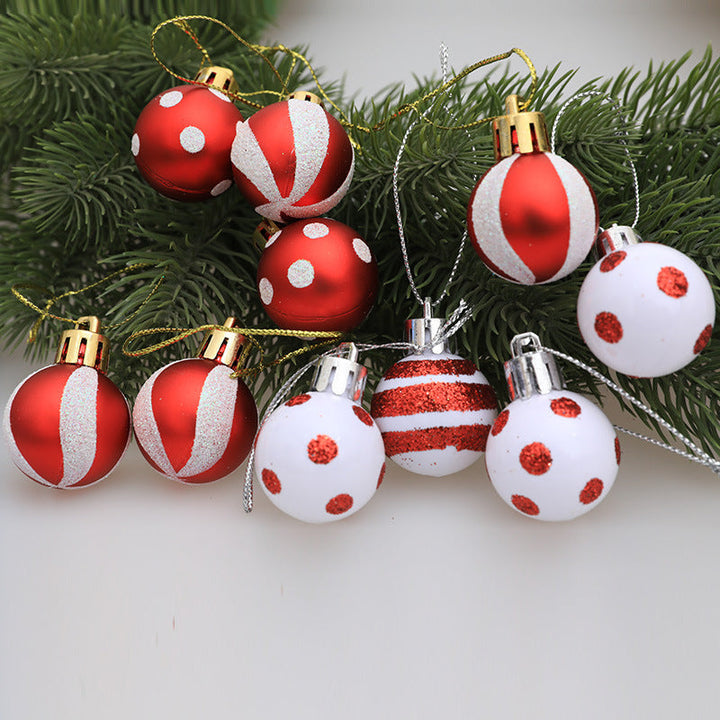 Mini Christmas Tree Ornaments | Red & White Baubles