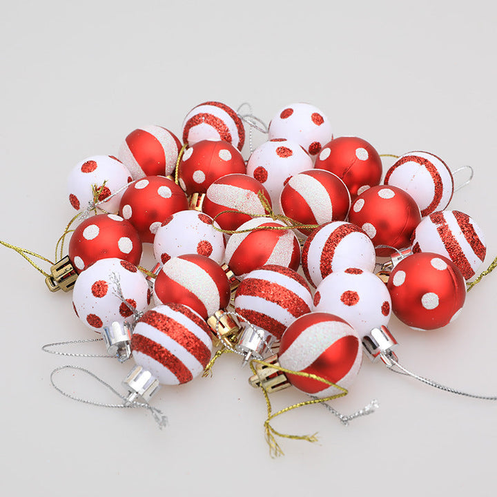 Mini Christmas Tree Ornaments | Red & White Baubles