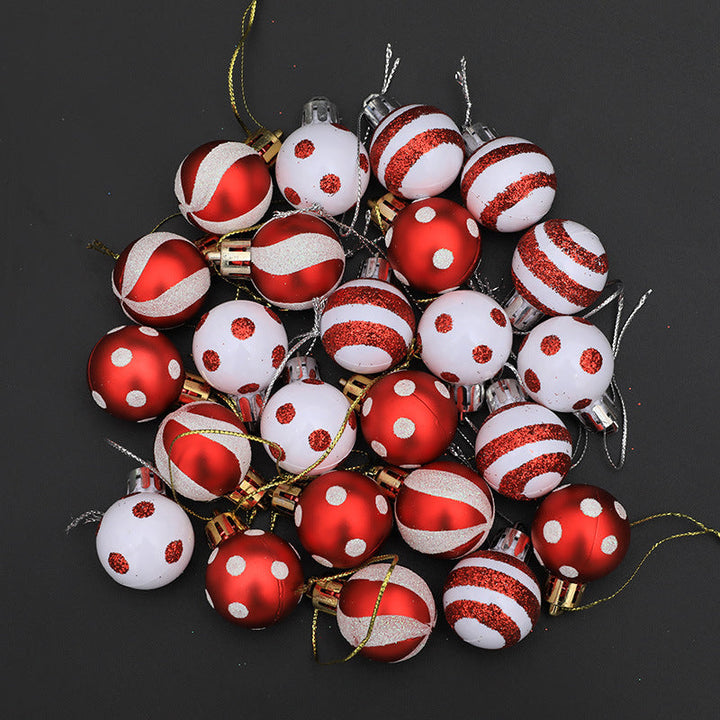 Mini Christmas Tree Ornaments | Red & White Baubles