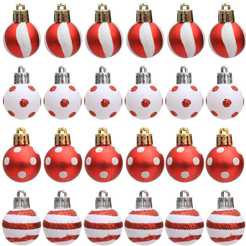 Mini Christmas Tree Ornaments | Red & White Baubles