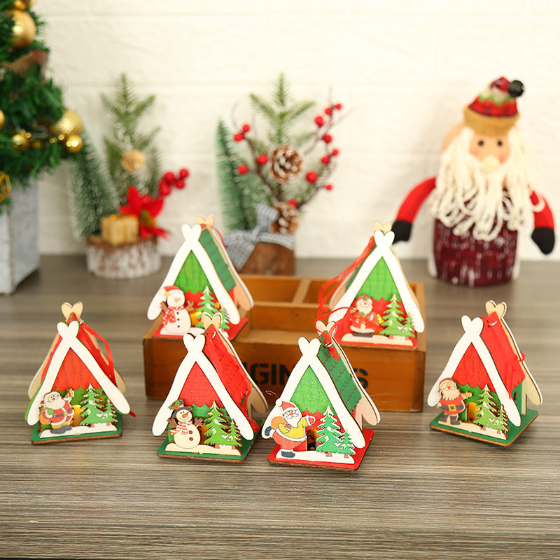 Christmas Wooden Houses With a Warm Cozy Built-In Glow