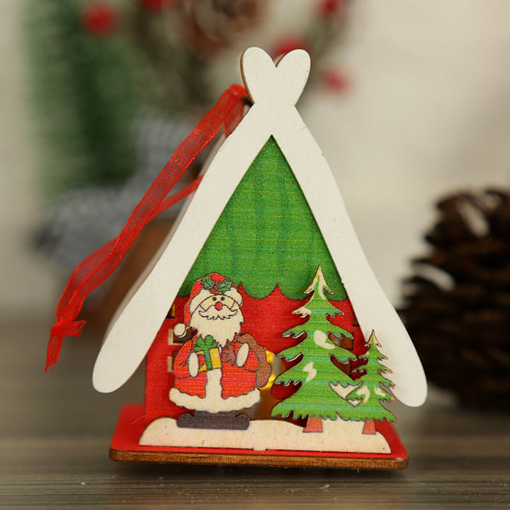 Christmas Wooden Houses With a Warm Cozy Built-In Glow