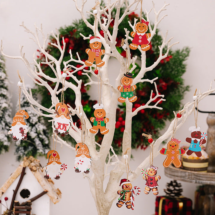 Wooden Christmas Tree Ornaments for Whimsical Cheer