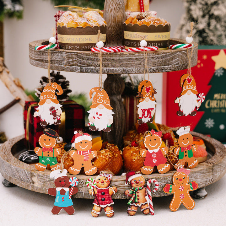 Wooden Christmas Tree Ornaments for Whimsical Cheer