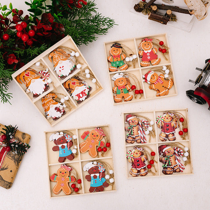 Wooden Christmas Tree Ornaments for Whimsical Cheer
