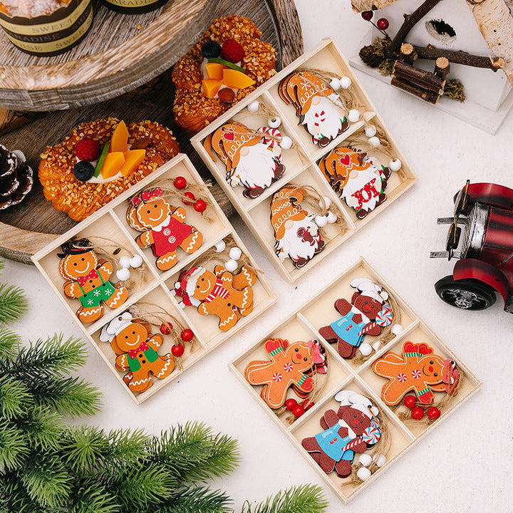 Wooden Christmas Tree Ornaments for Whimsical Cheer