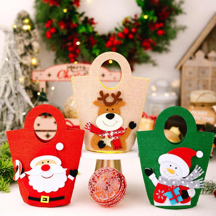 Reusable Christmas Gift Bags for Kids, 3-Piece Set