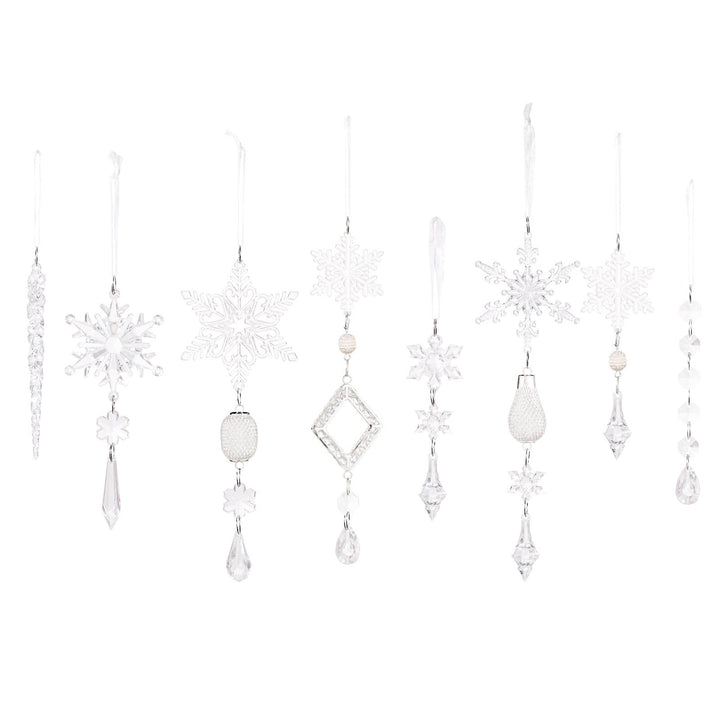 Christmas Tree Ornaments: 15-Piece Icy Sparkle Set