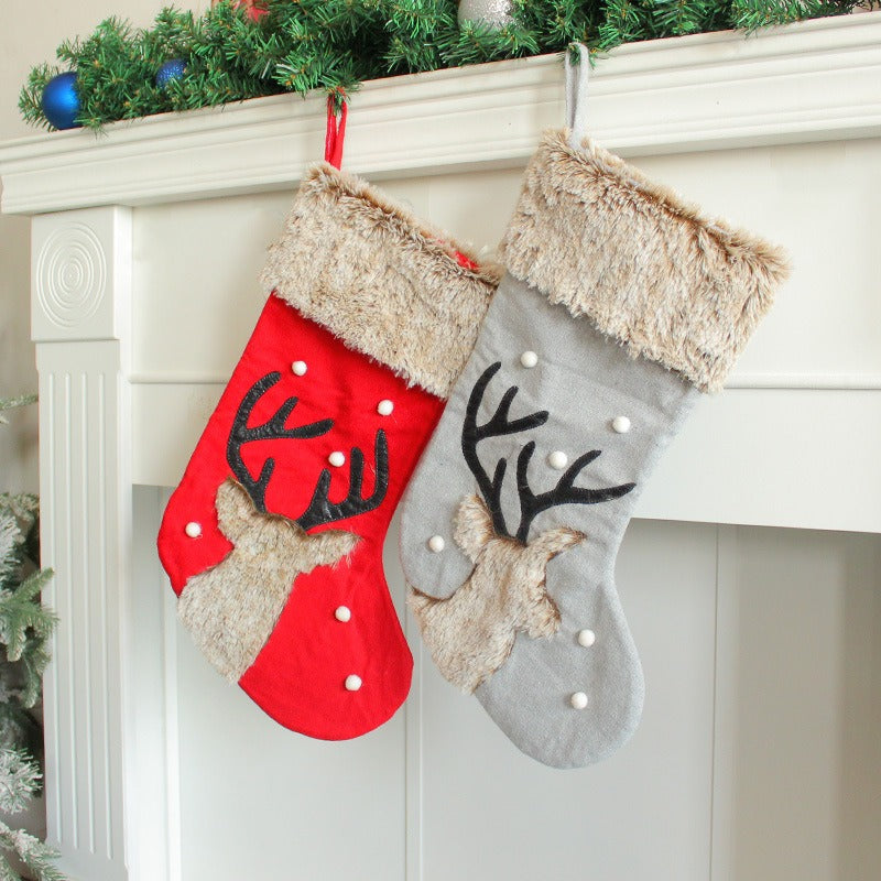 Christmas Reindeer Stockings for Cozy Mantel Decor