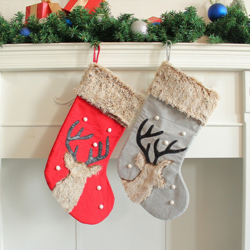 Christmas Reindeer Stockings for Cozy Mantel Decor