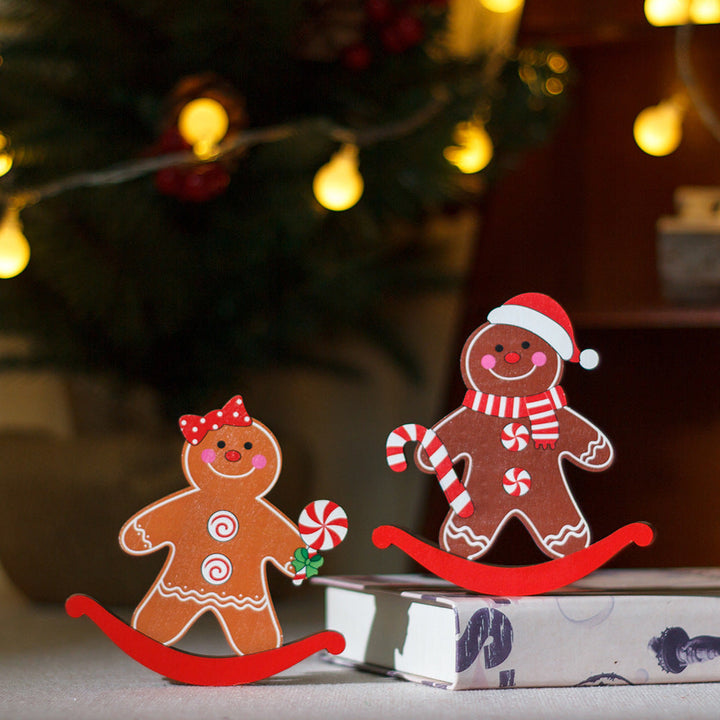Wooden Gingerbread Figures for Festive Christmas Decor