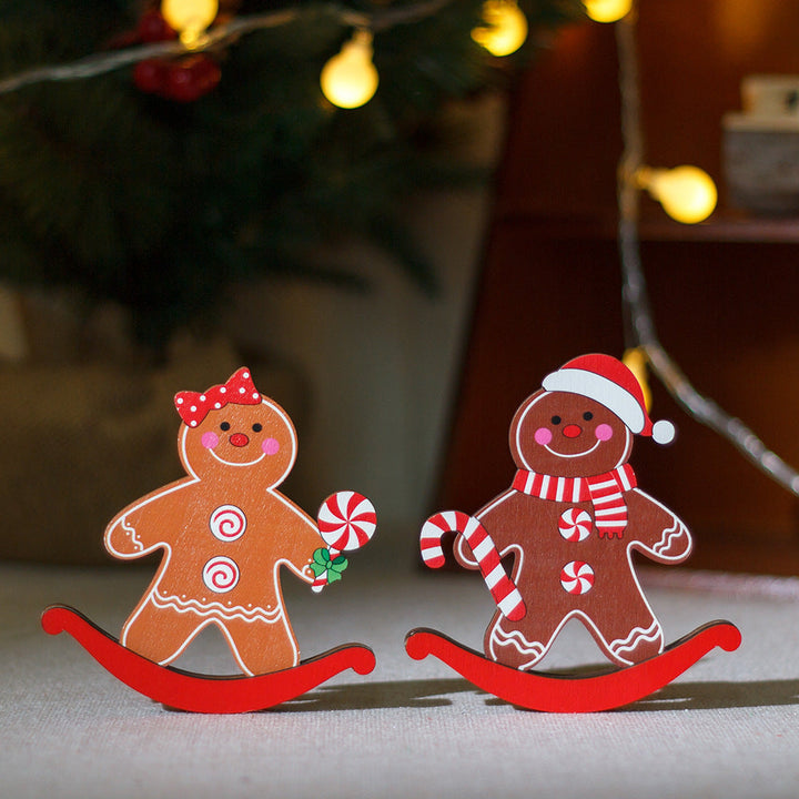 Wooden Gingerbread Figures for Festive Christmas Decor
