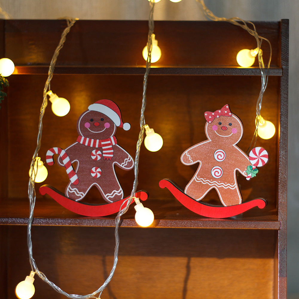 Wooden Gingerbread Figures for Festive Christmas Decor
