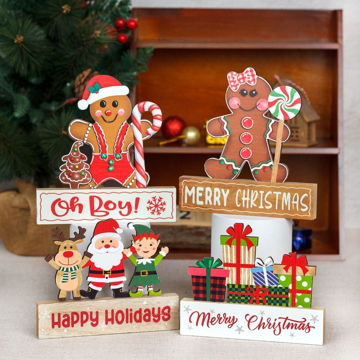 Wooden Christmas Table Decorations For Festive Cheer