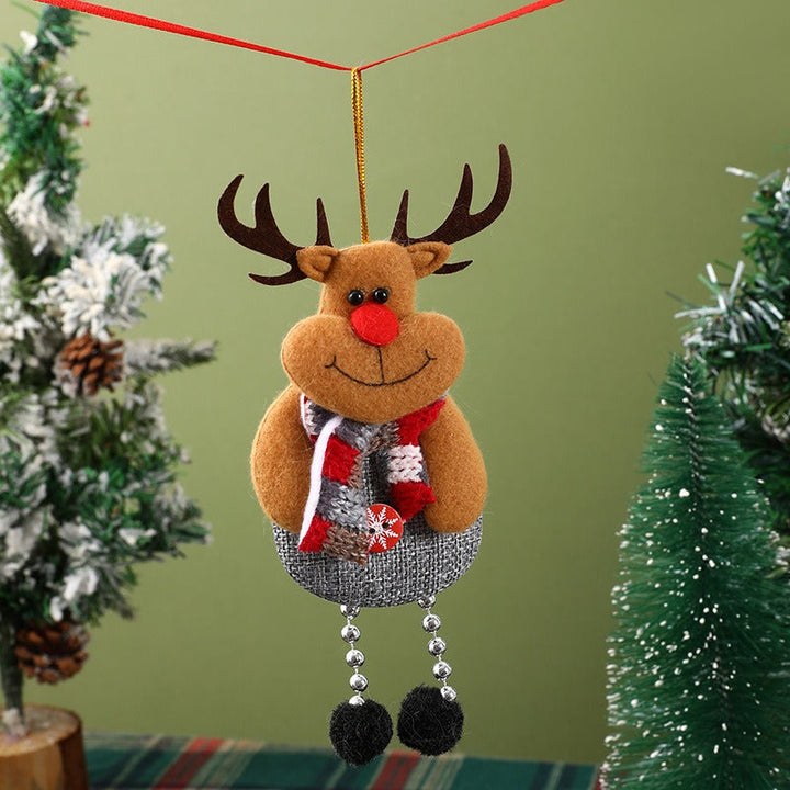 Fabric Reindeer & Snowman Christmas Tree Pendants Set