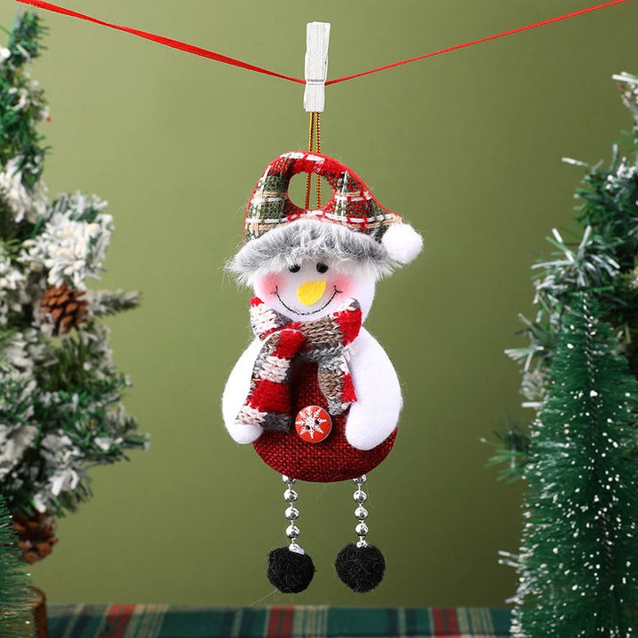 Fabric Reindeer & Snowman Christmas Tree Pendants Set