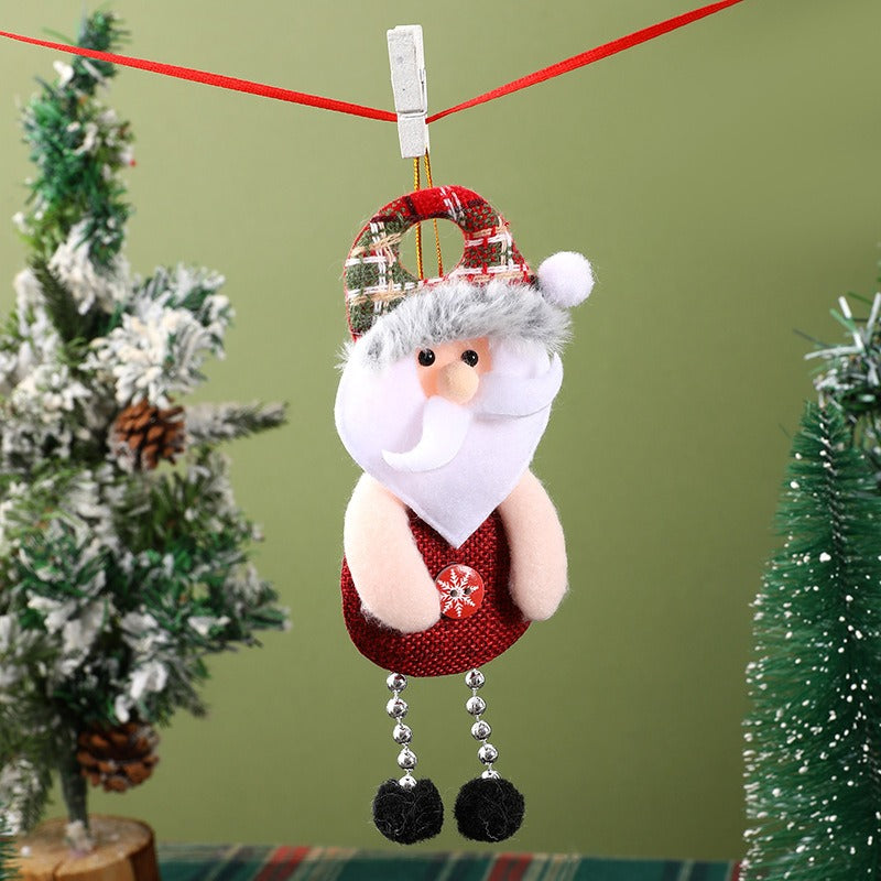 Fabric Reindeer & Snowman Christmas Tree Pendants Set