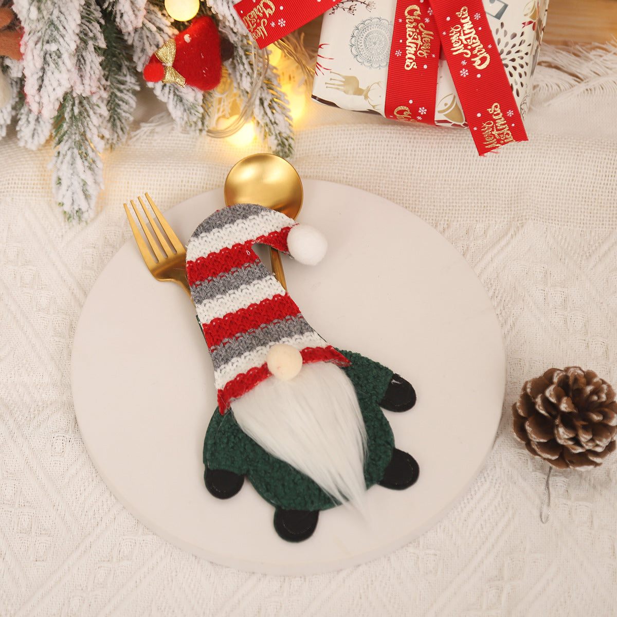 Christmas Gnome Fork Holders for Festive Table Decor