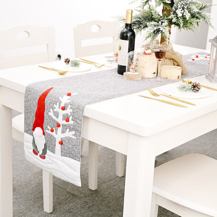 Gnome Table Runner - Quilted Christmas Farmhouse Decor