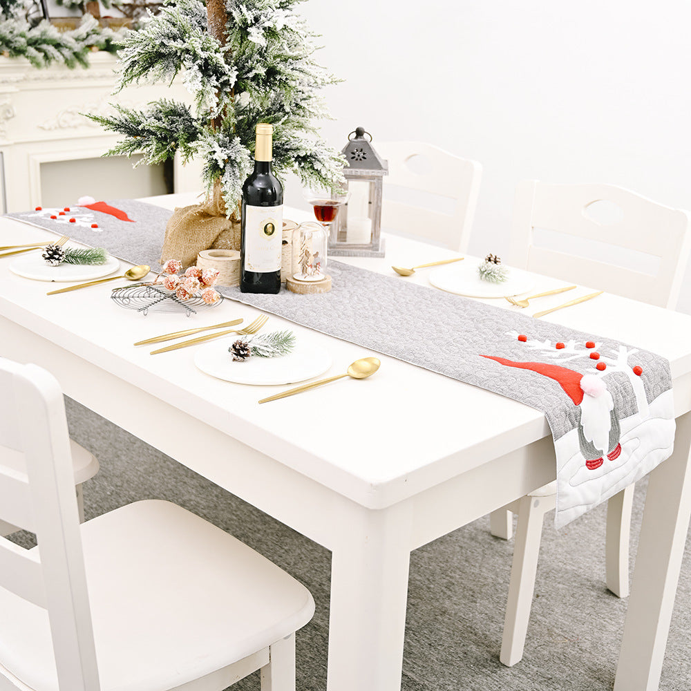 Gnome Table Runner - Quilted Christmas Farmhouse Decor