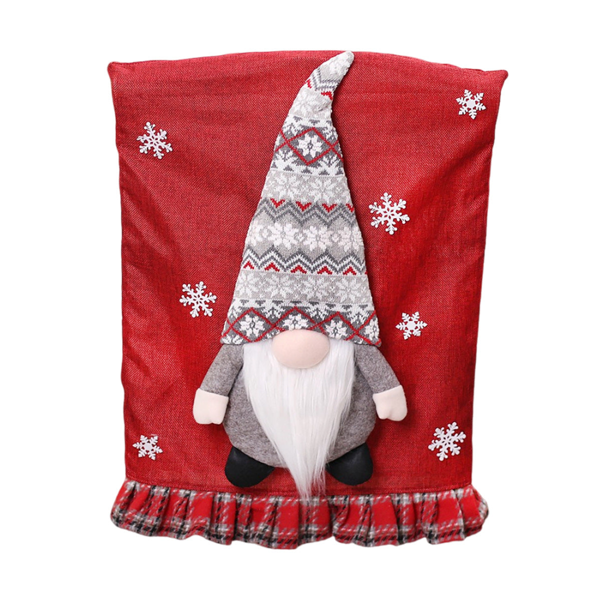 Christmas Chair Covers with Charming Gnome Decorations