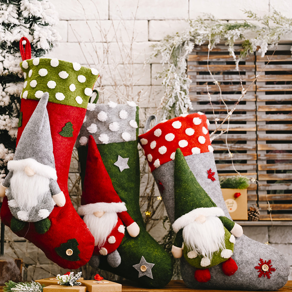 Christmas Stockings for a Whimsical Santa Mantel Display