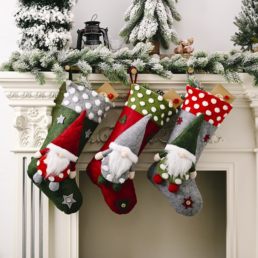 Christmas Stockings for a Whimsical Santa Mantel Display