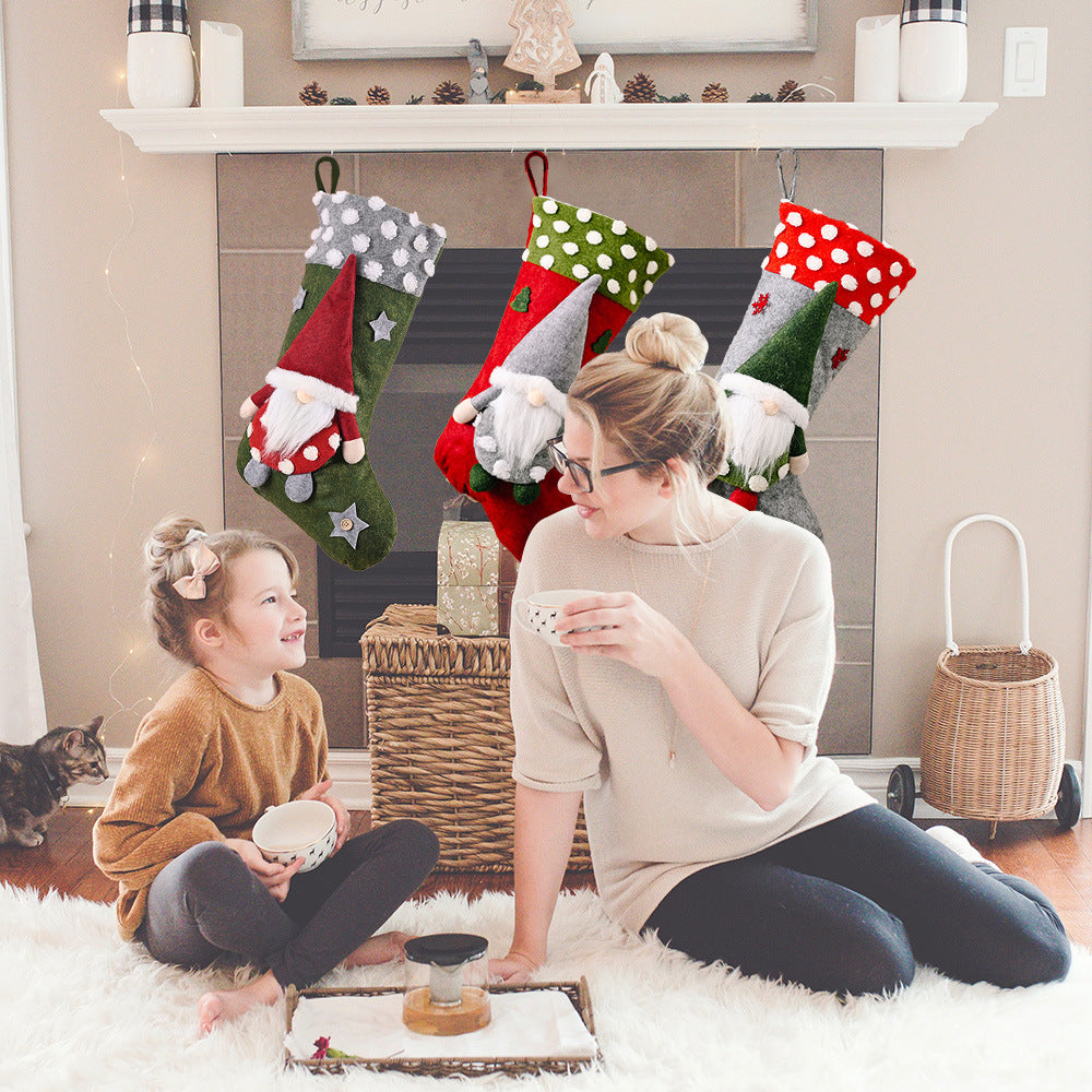 Christmas Stockings for a Whimsical Santa Mantel Display