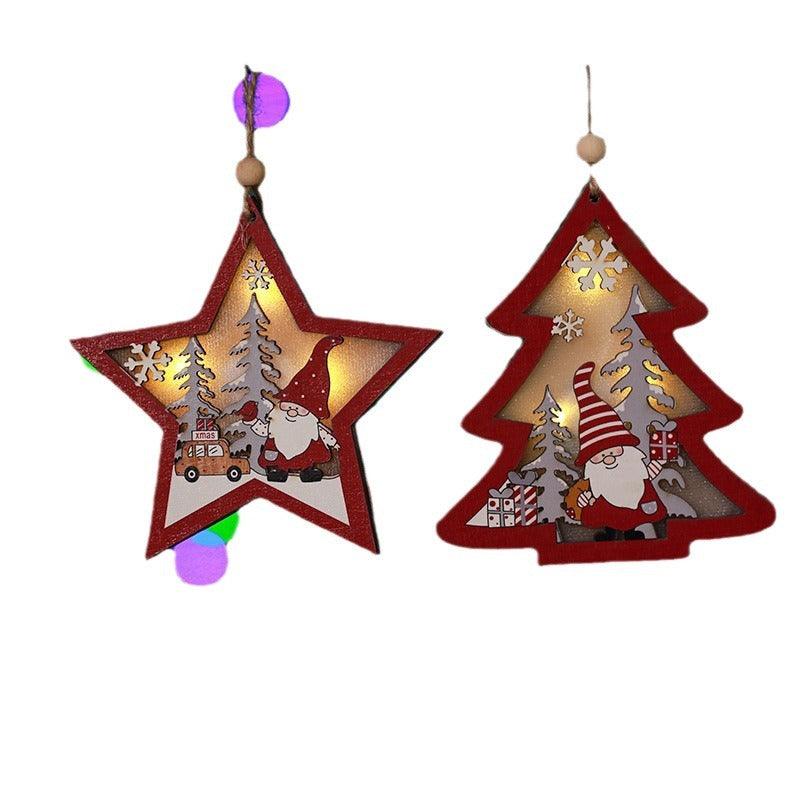 Wooden Christmas Ornaments for Rustic Santa Tree Charm