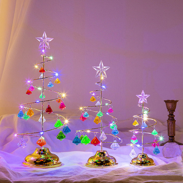 Crystal Tree Desktop Night Light Christmas Ornament