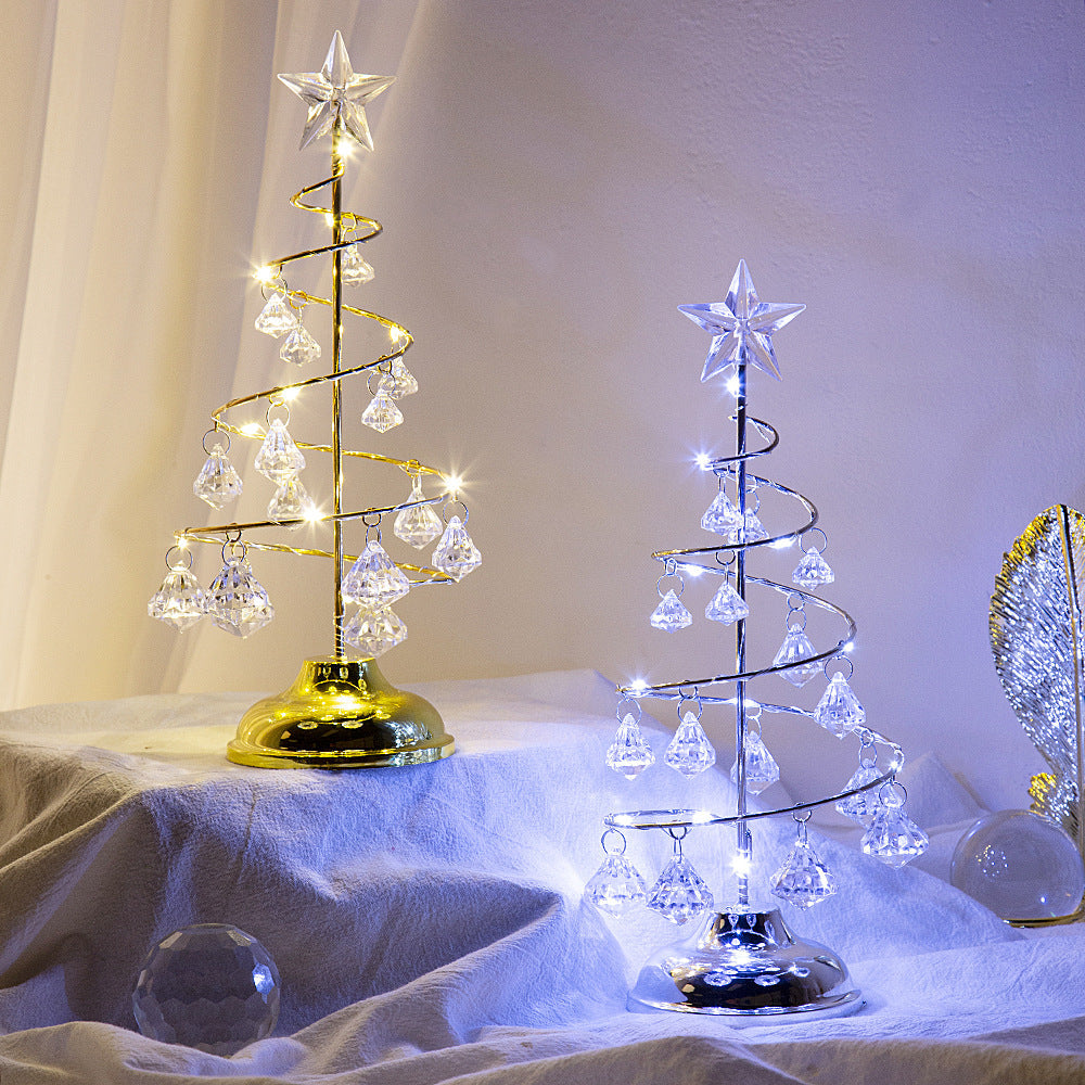 Crystal Tree Desktop Night Light Christmas Ornament