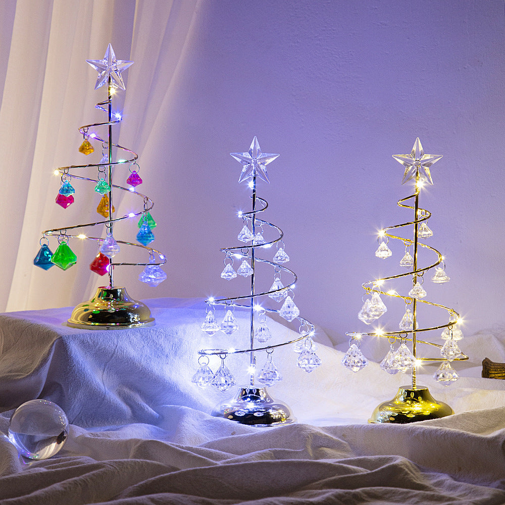 Crystal Tree Desktop Night Light Christmas Ornament
