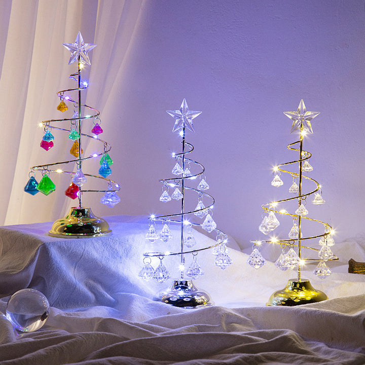 Crystal Tree Desktop Night Light Christmas Ornament